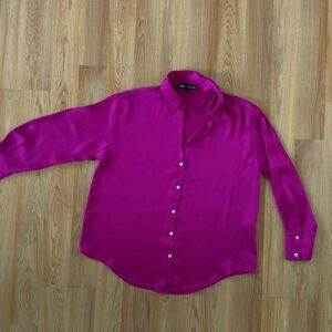 Zara Vibrant Pink Button-Up Shirt
